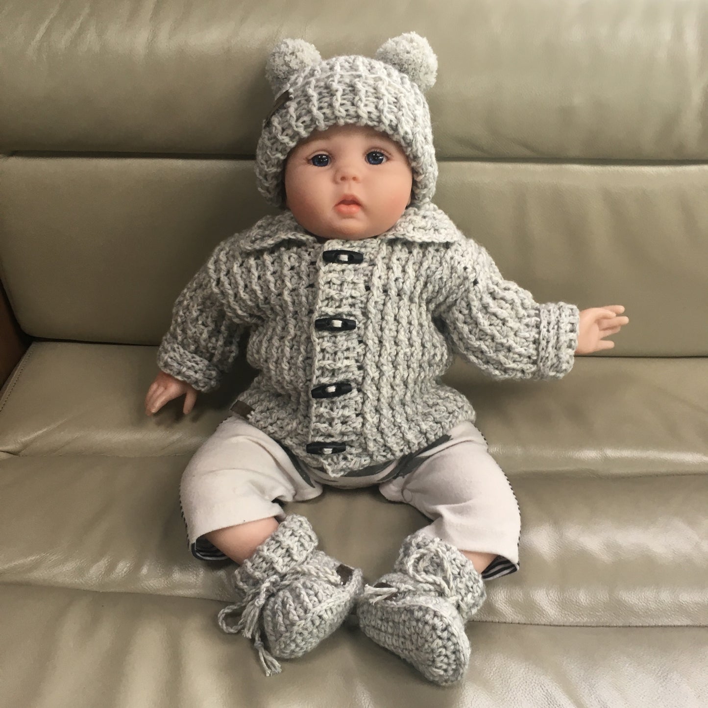 Crochet Pattern Theo Crochet Cardigan Hat and Booties Set Newborn to 10 Years