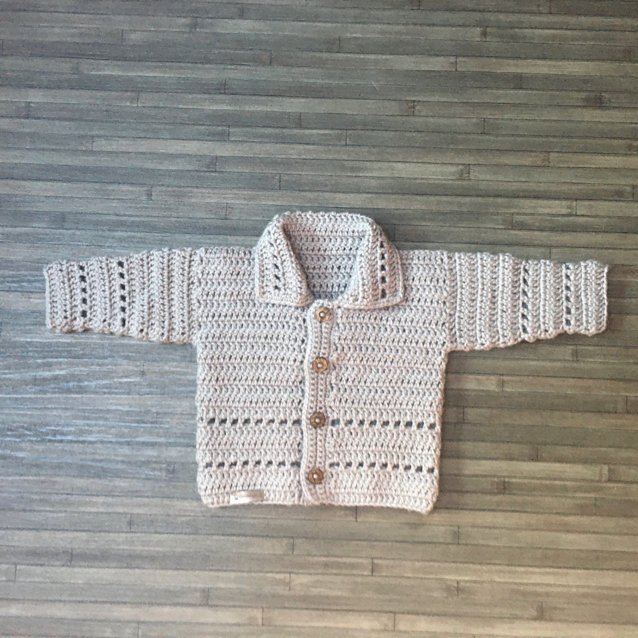 Zac Crochet Baby Set | Cardigan & Hat to 2 Years & Booties | Crochet Pattern PDF | English