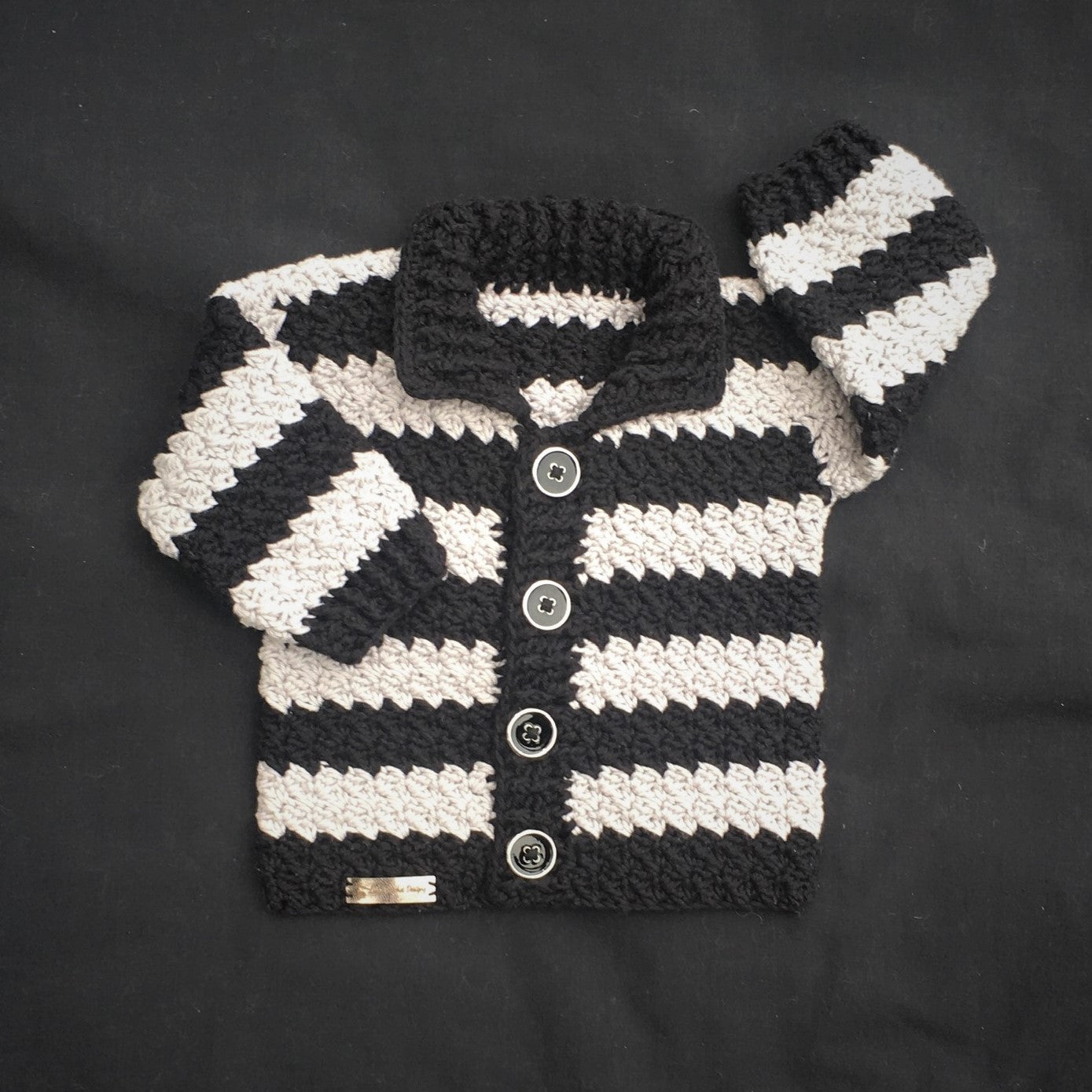 Crochet Pattern Ziggy Crochet Striped Baby Cardigan 0 to 3 Months