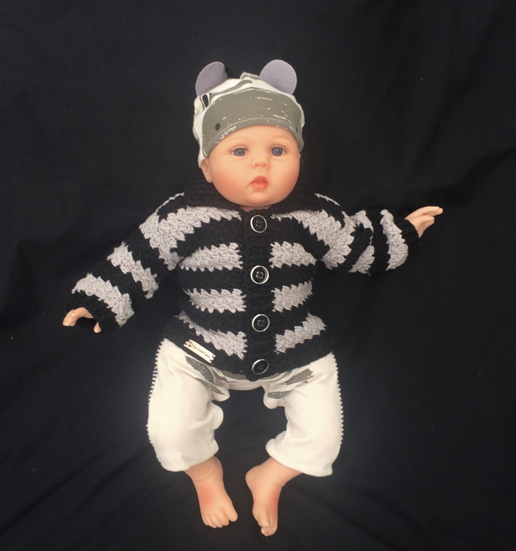 Ziggy Crochet Striped Baby Sweater Crochet Pattern Baby Newborn to 