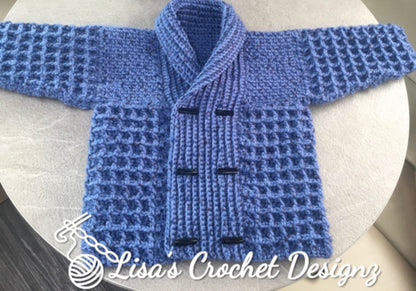 Crochet Pattern Dean Baby Cardigan Pattern to 2 Years